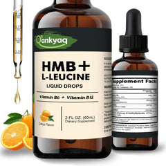 Q'ankyaq Leucine HMB liquid drops bottle for easy on the go support.