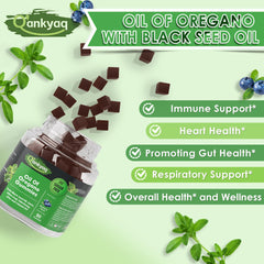 Q'ankyaq oregano oil gummies for kids, easy daily dose.