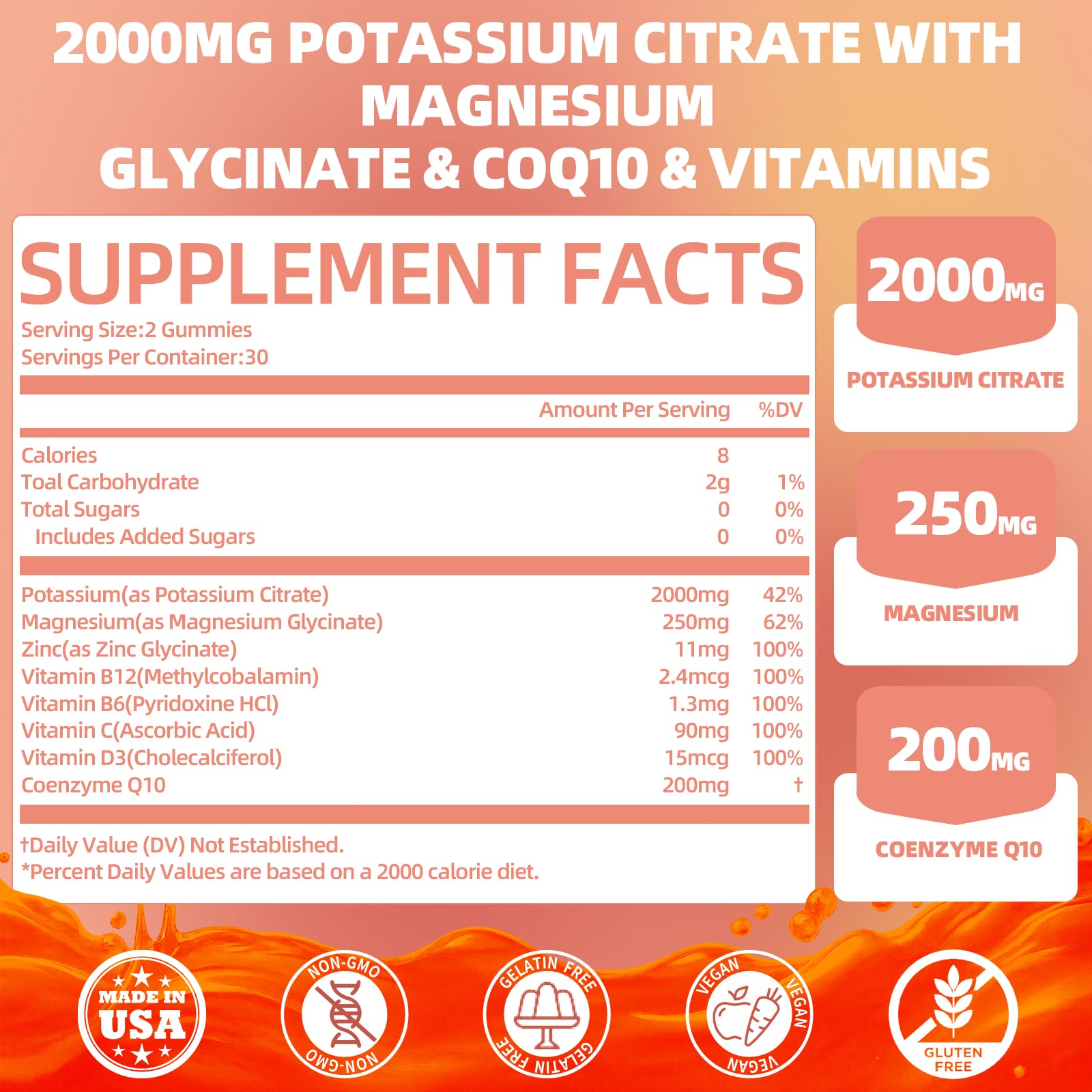QANLOI ingredients panel showing vegan, non-GMO formula and magnesium glycinate.
