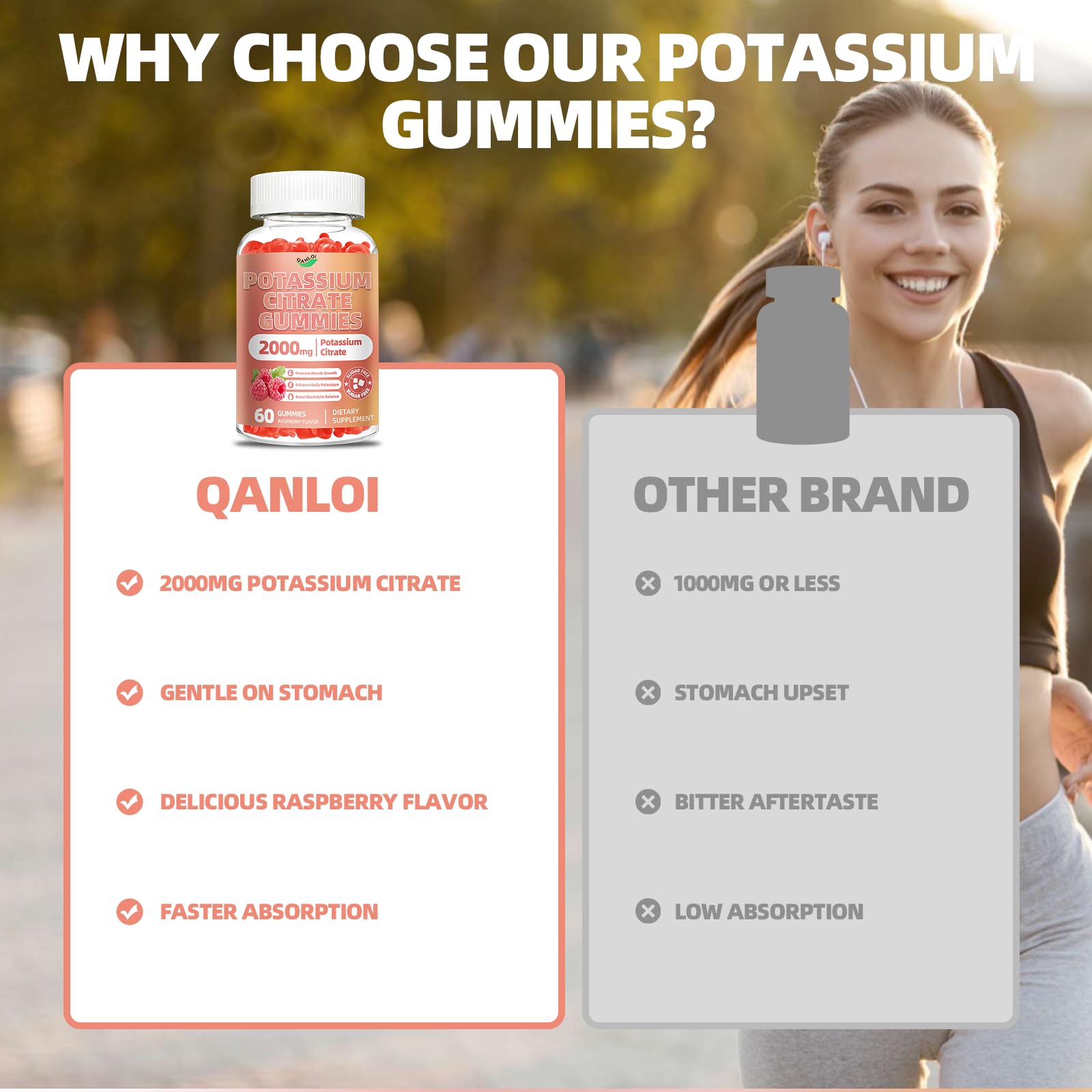 QANLOI nutrition facts highlighting vegan, non-GMO, gelatin-free formula.