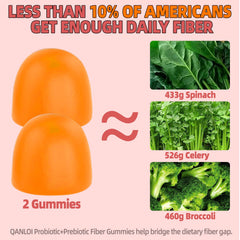 QANLOI Probiotics Fiber Gummies vegetarian friendly label.
