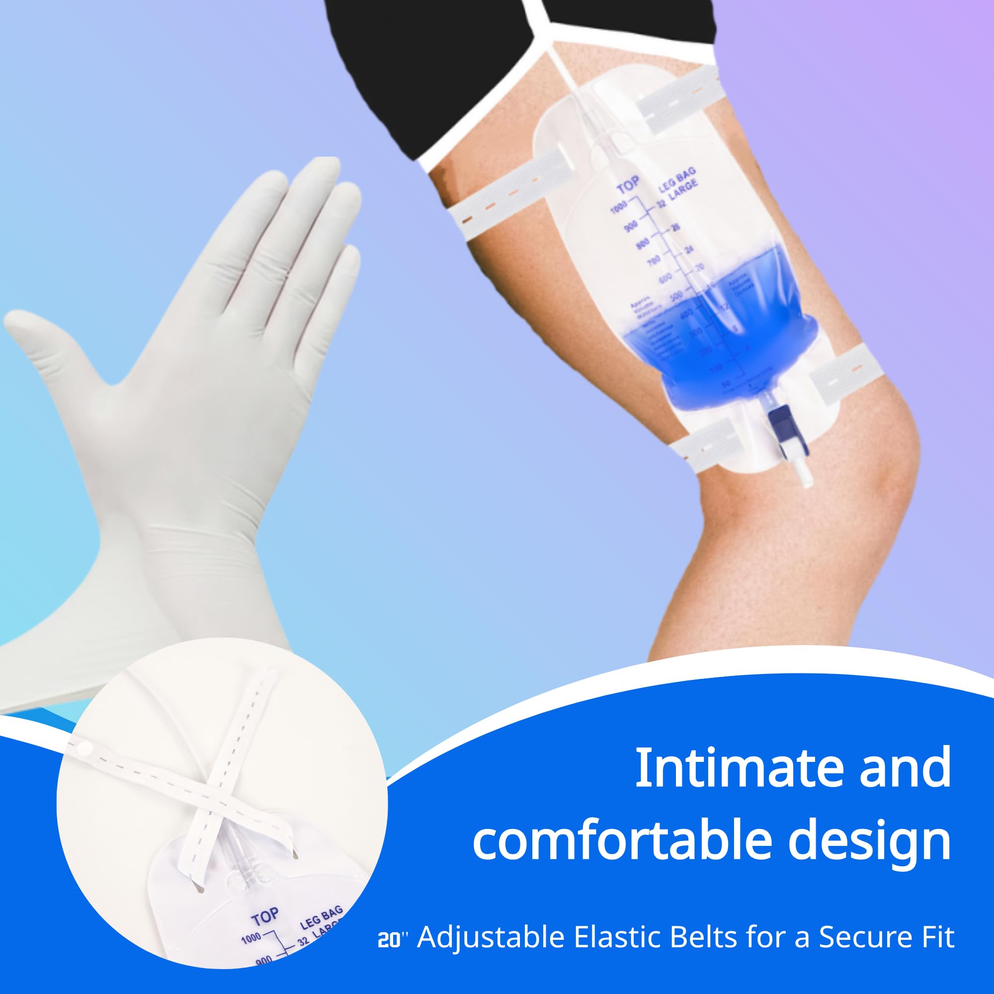 QFLQFL leg bag 18-inch tubing offers flexible positioning.