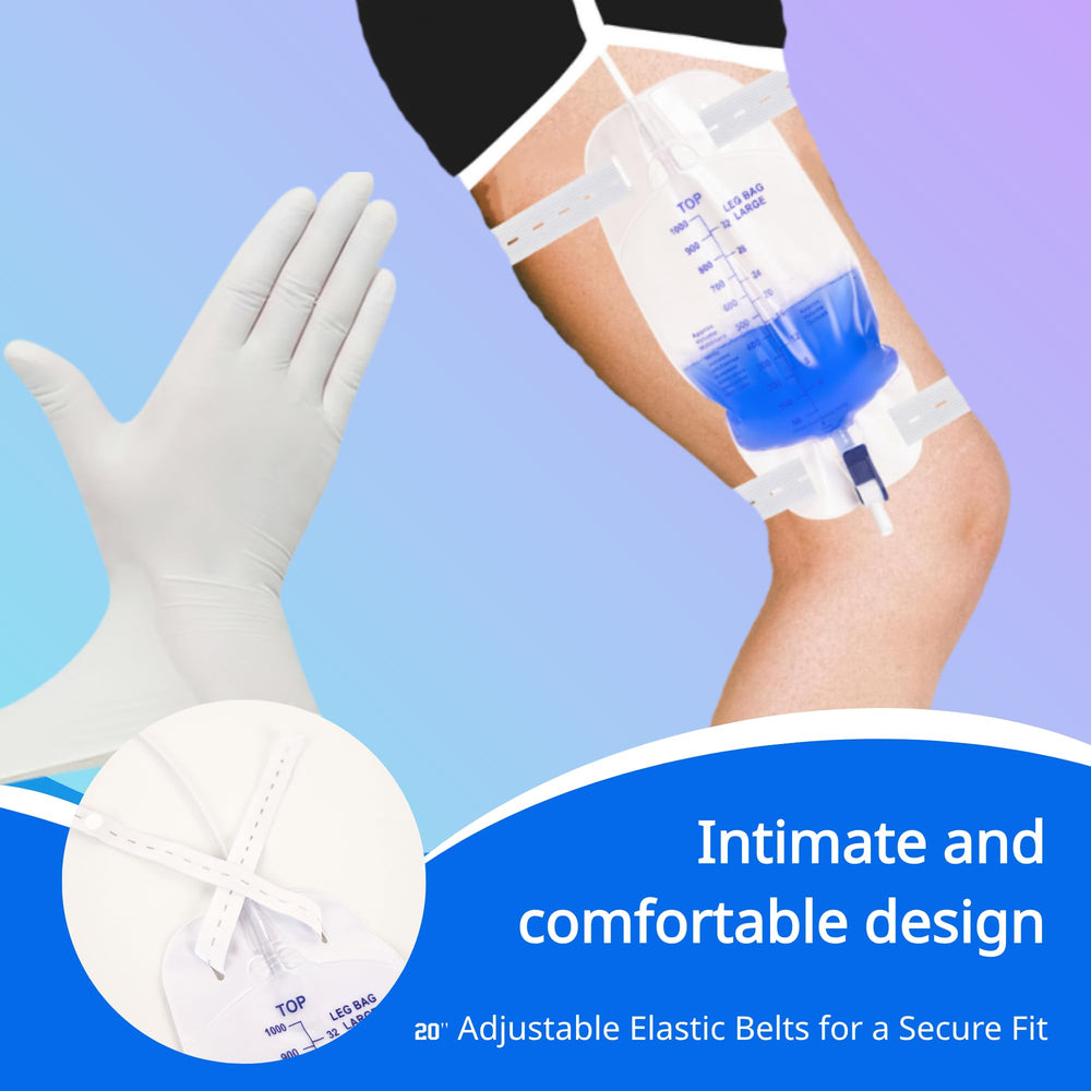 QFLQFL leg bag 18-inch tubing offers flexible positioning.