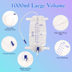 QFLQFL leg bag easy-flip drain allows quick, clean emptying.