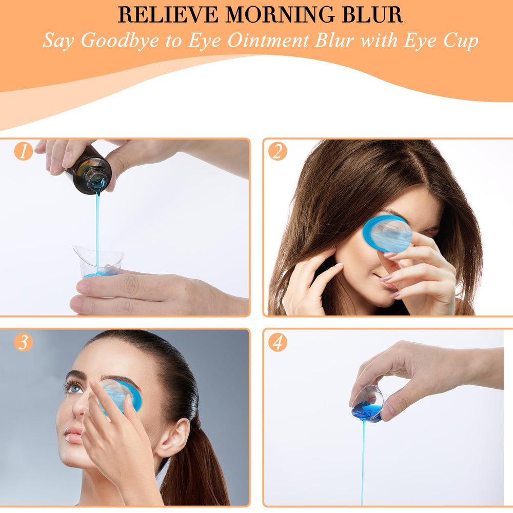 Qianyu eye wash cups usage step demonstrating gentle rinse