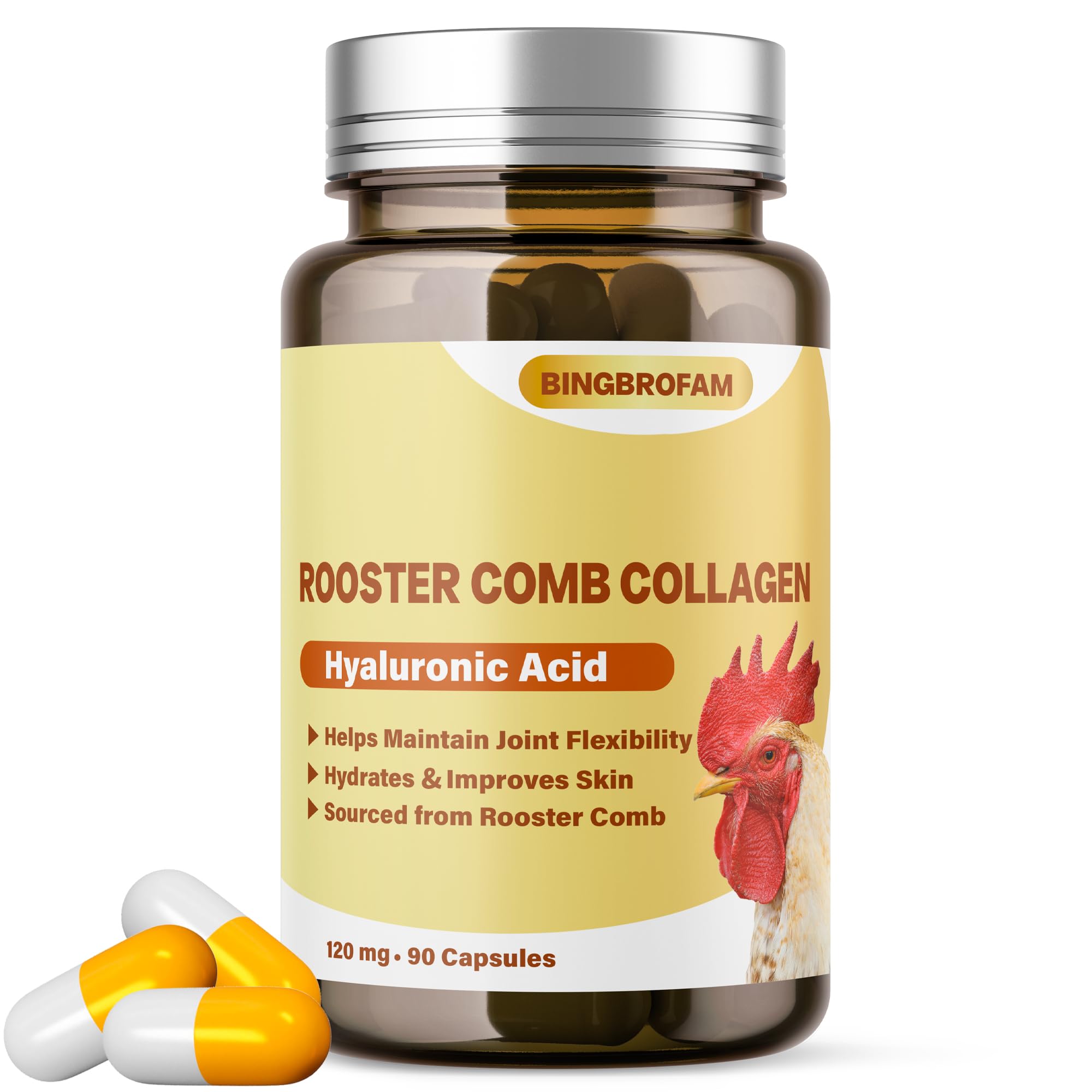 QIFEISHANKA Rooster Comb Collagen bottle promoting joint mobility.
