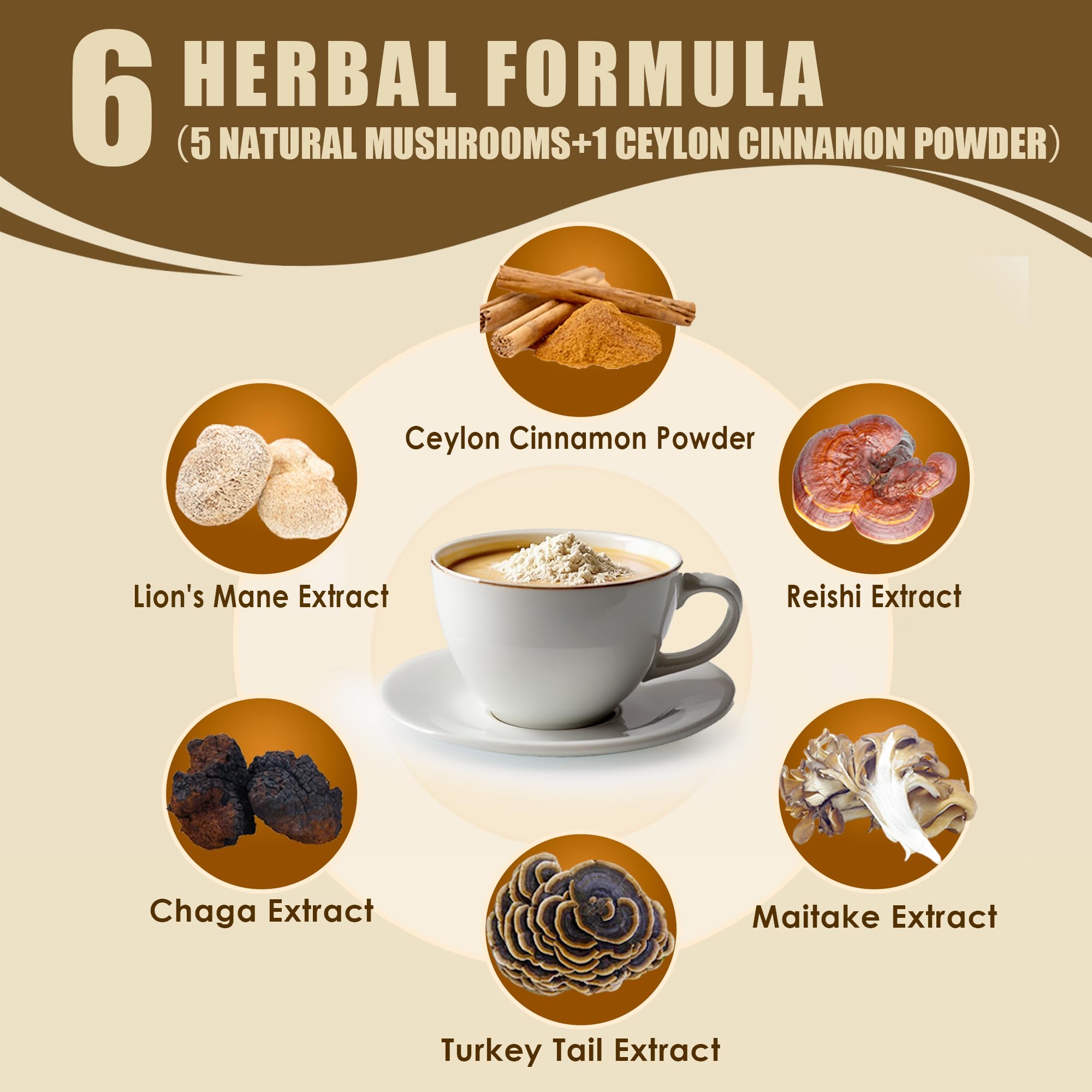 Steaming cup with Qin Shan Tang Mushroom Creamer boosts energy