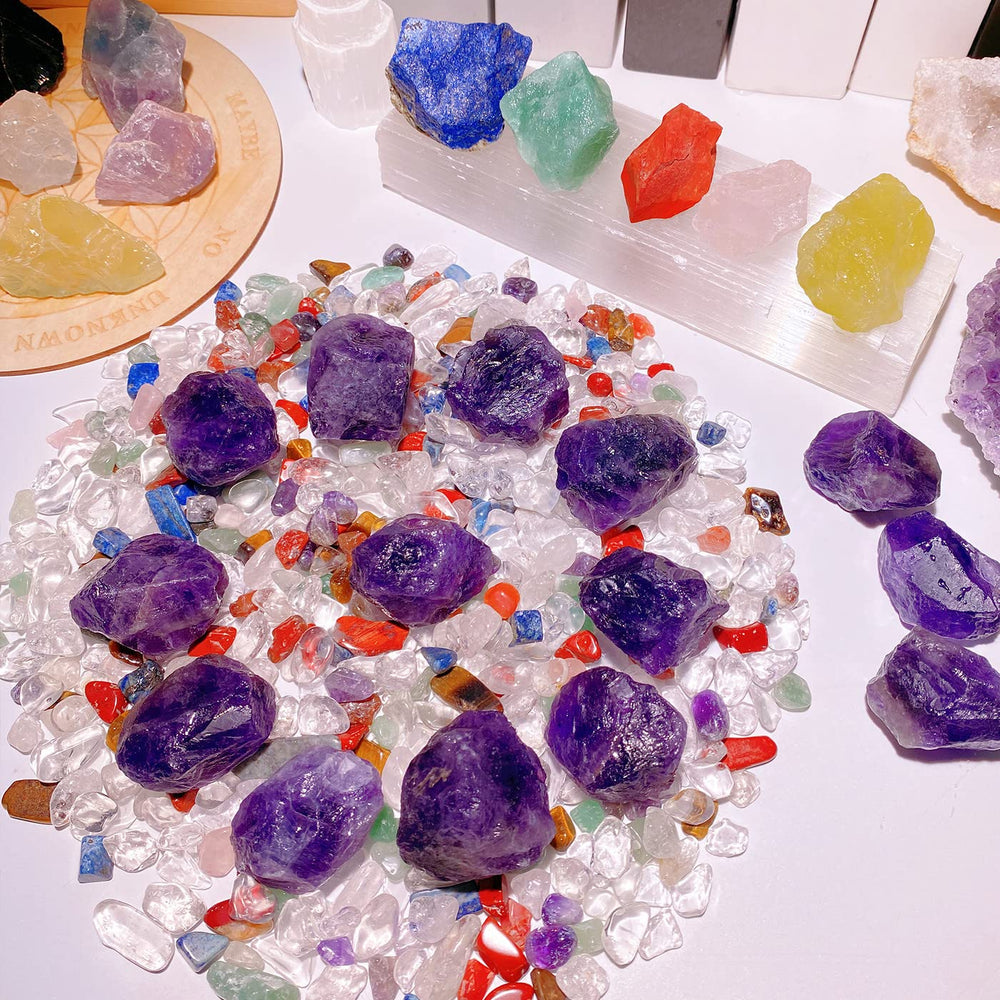 QINJIEJIE Amethyst Crystals gift-ready stones for crystal lovers and hobbyists.