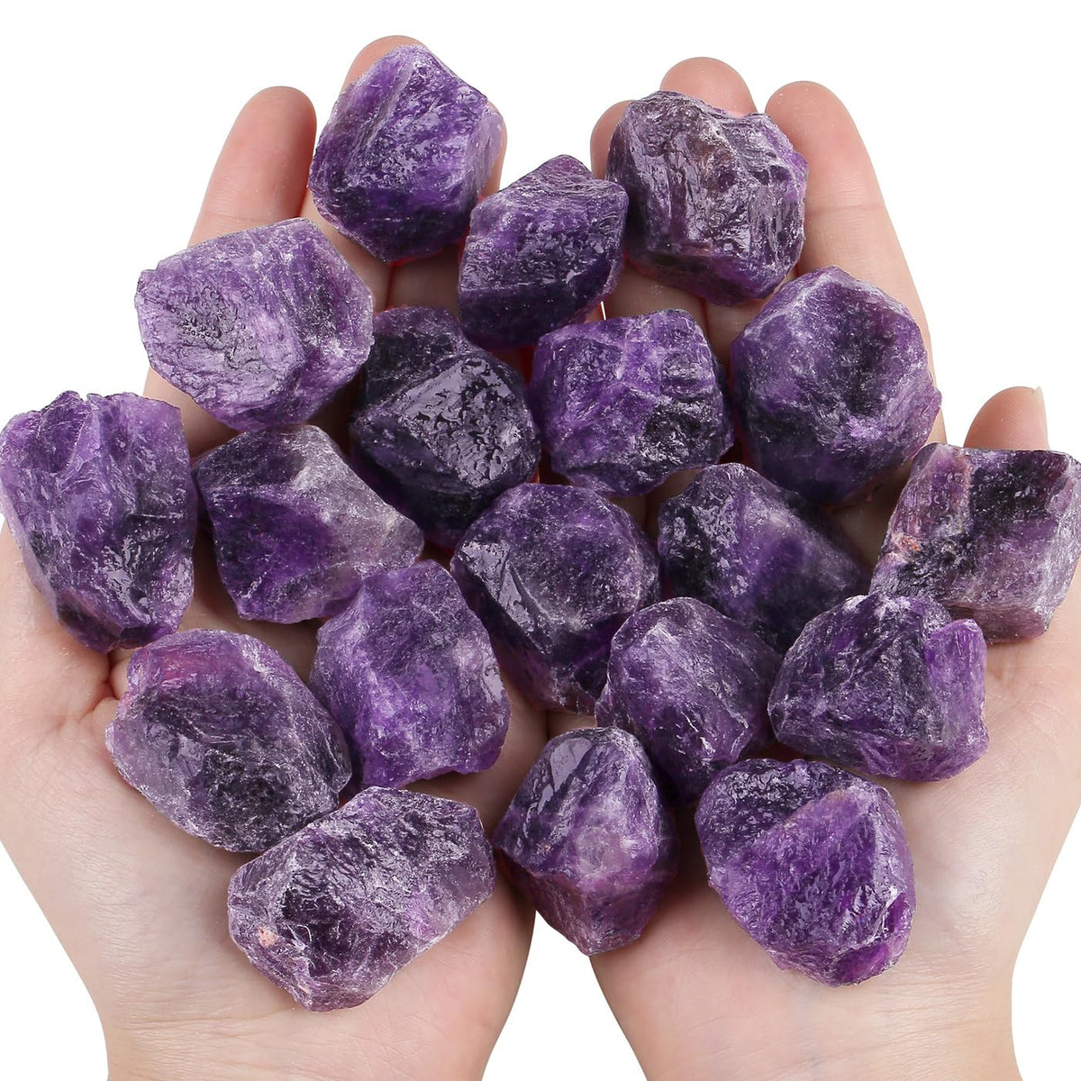 QINJIEJIE Amethyst Crystals raw bulk for meditation and décor.