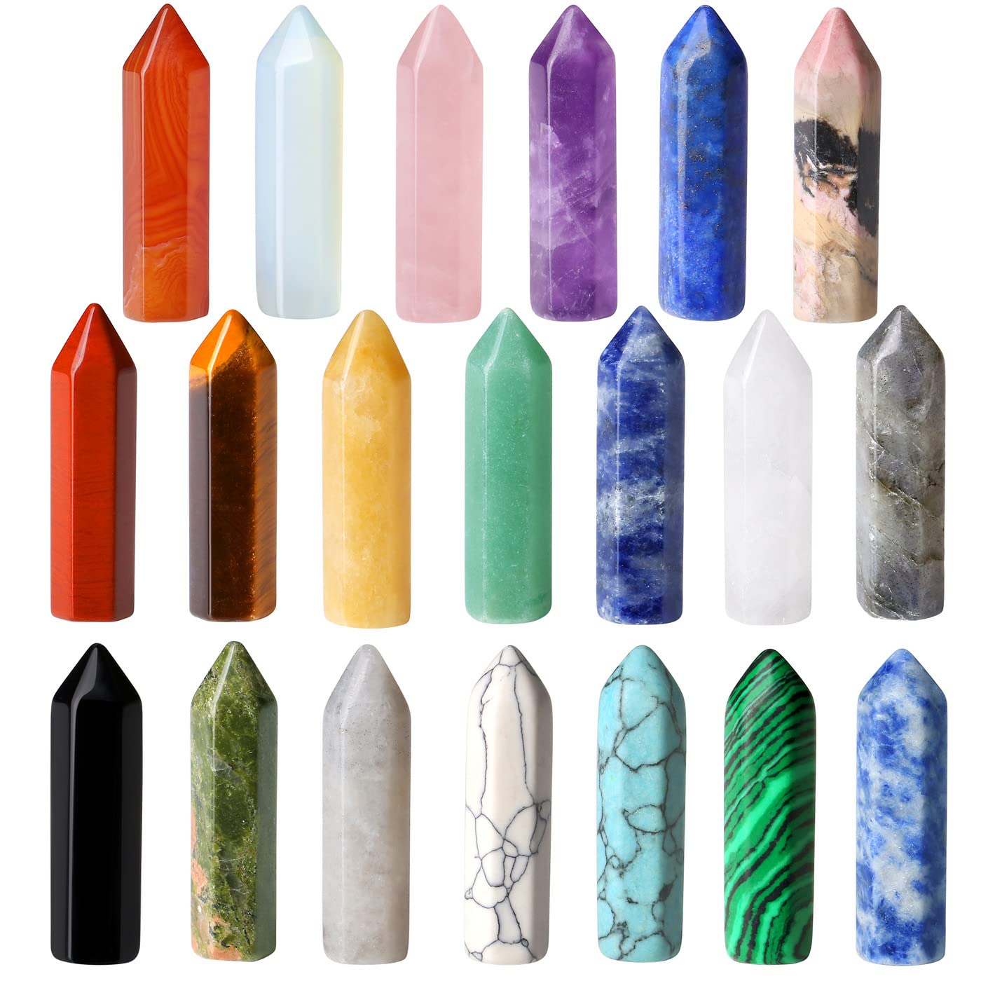 QINJIEJIE healing crystals wands for portable chakra balancing and meditation.