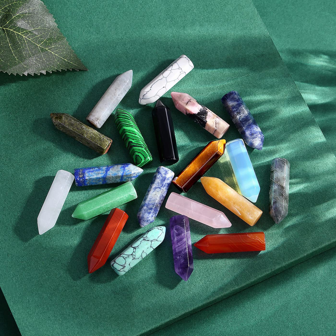 QINJIEJIE hexagonal pointed crystals ideal for energy cleansing and focus.
