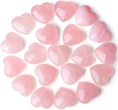 QINJIEJIE rose quartz heart pocket stone for meditation and energy balance.