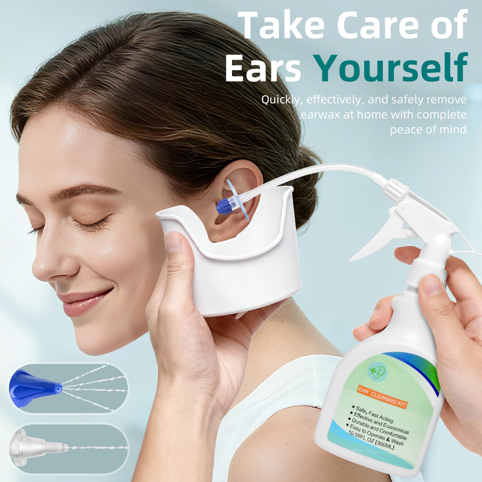QISXROVY bulbo y jeringa para irrigación suave del oído