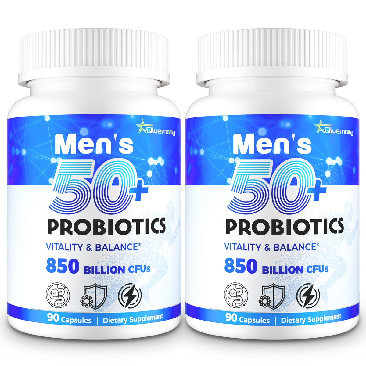 QIVERNAMY Probiotics 50+ bottle for daily gut support and vitality