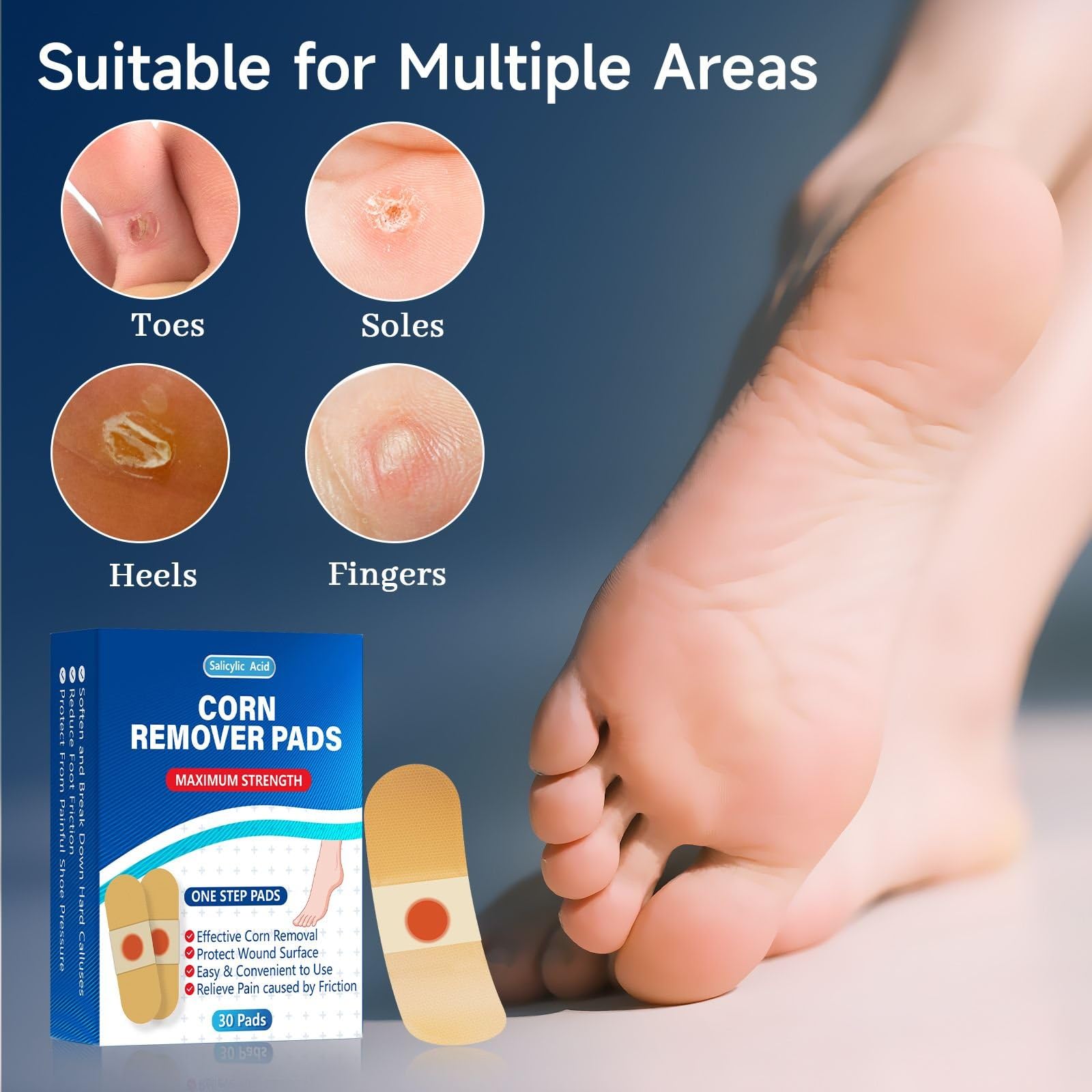 QIYANA corn remover pad on toe application supports comfortable daily use.