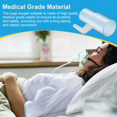 Qiyaz CPAP oxygen adapter with a 360-degree rotating port for flexible positioning.