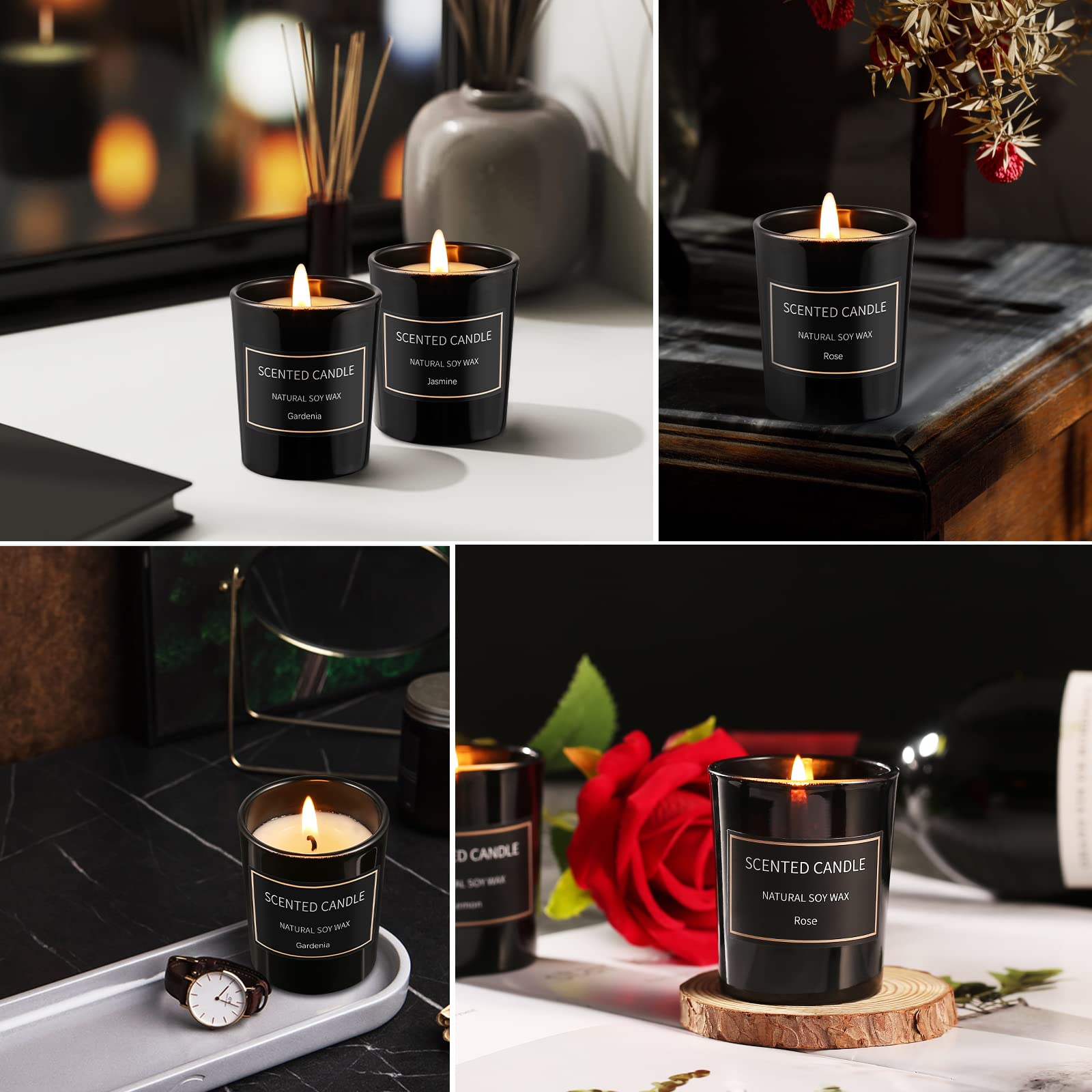 Qizeion jasmine candle in a jar offers exotic, relaxing aroma