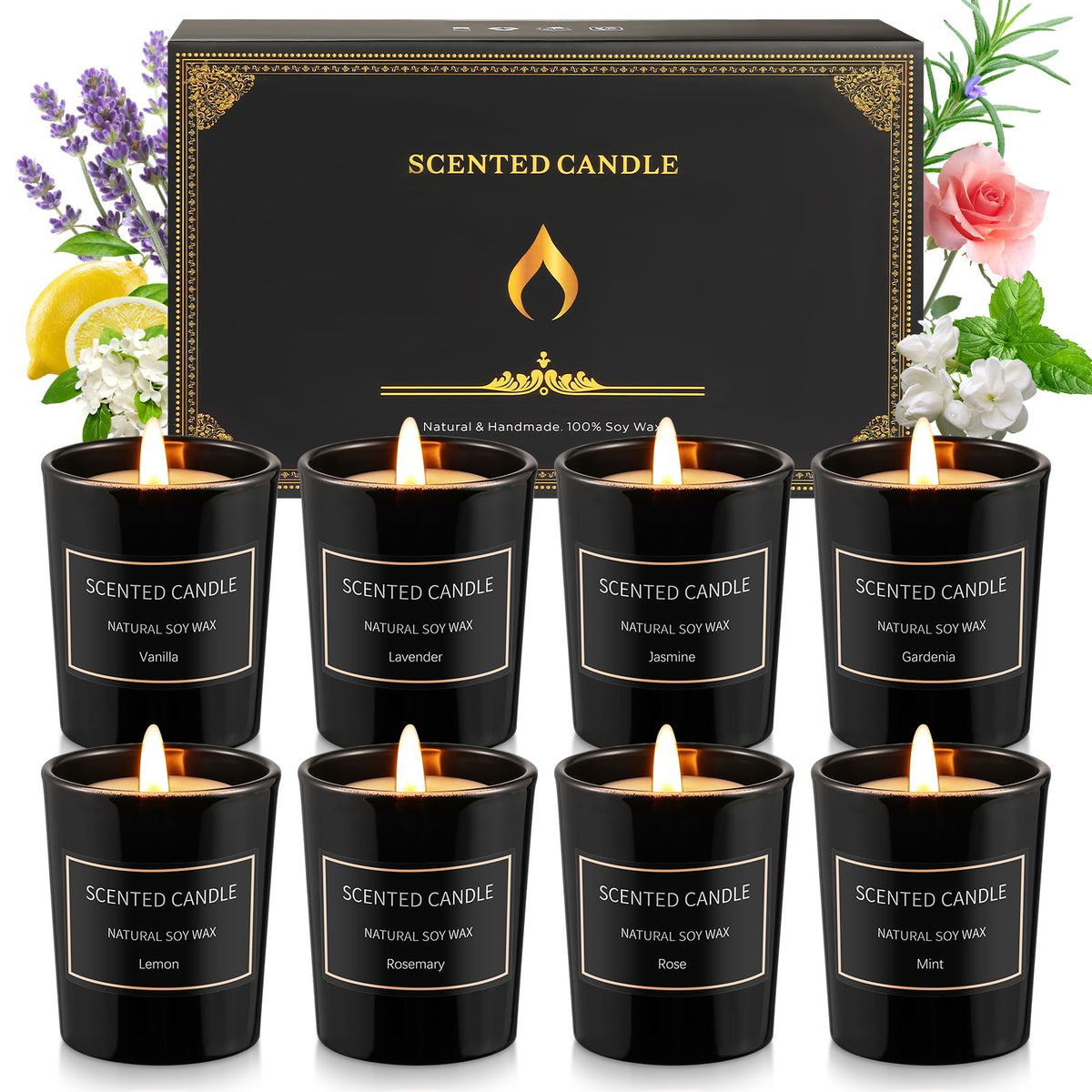 Qizeion lavender candle in a jar for calming relaxation and cozy moments