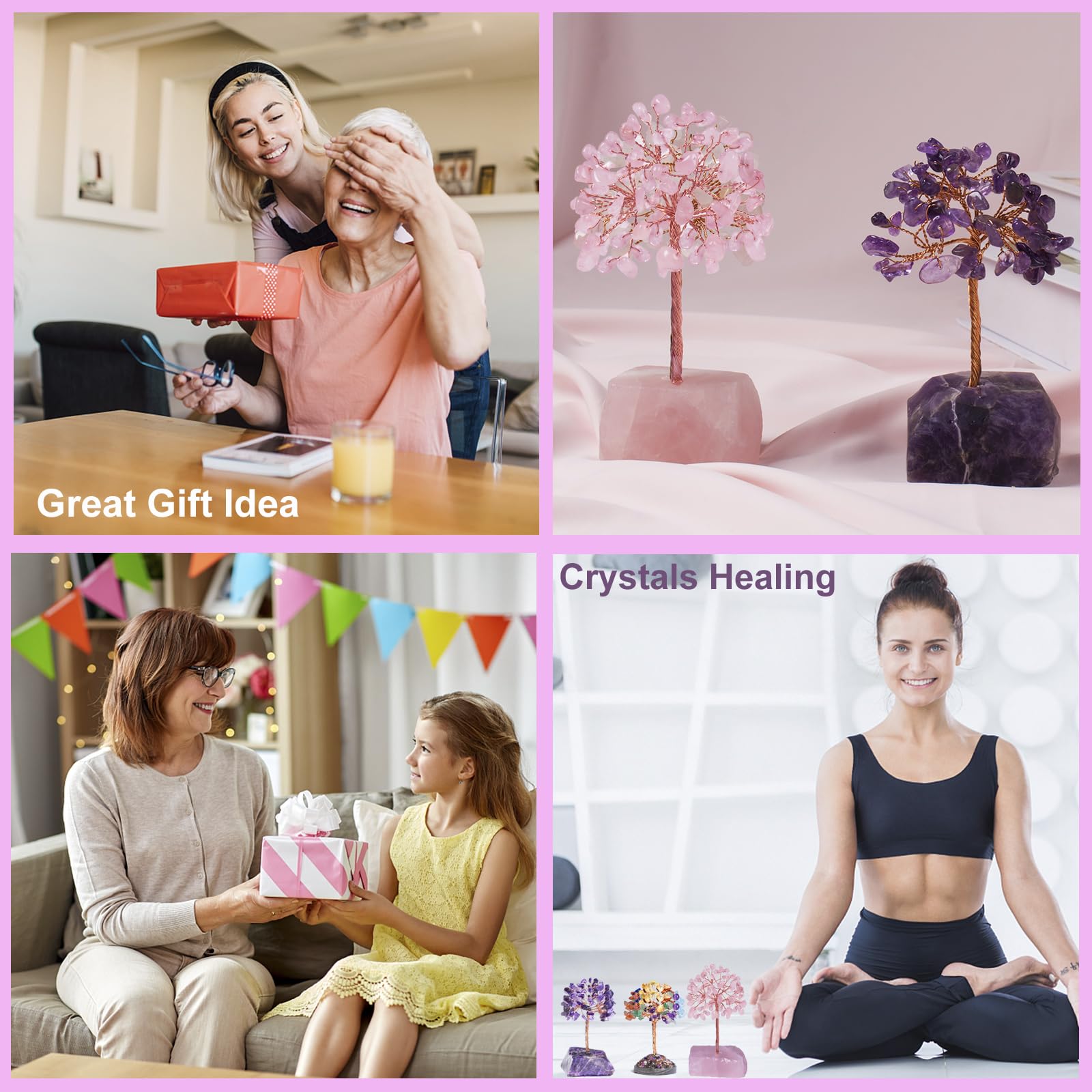 QLRSUXN cuidado del árbol de cristal rosa: limpieza y protección solar.