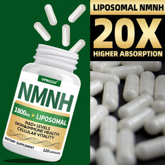 Qmiozzy NMNH packaging box highlighting liposomal delivery for enhanced absorption.
