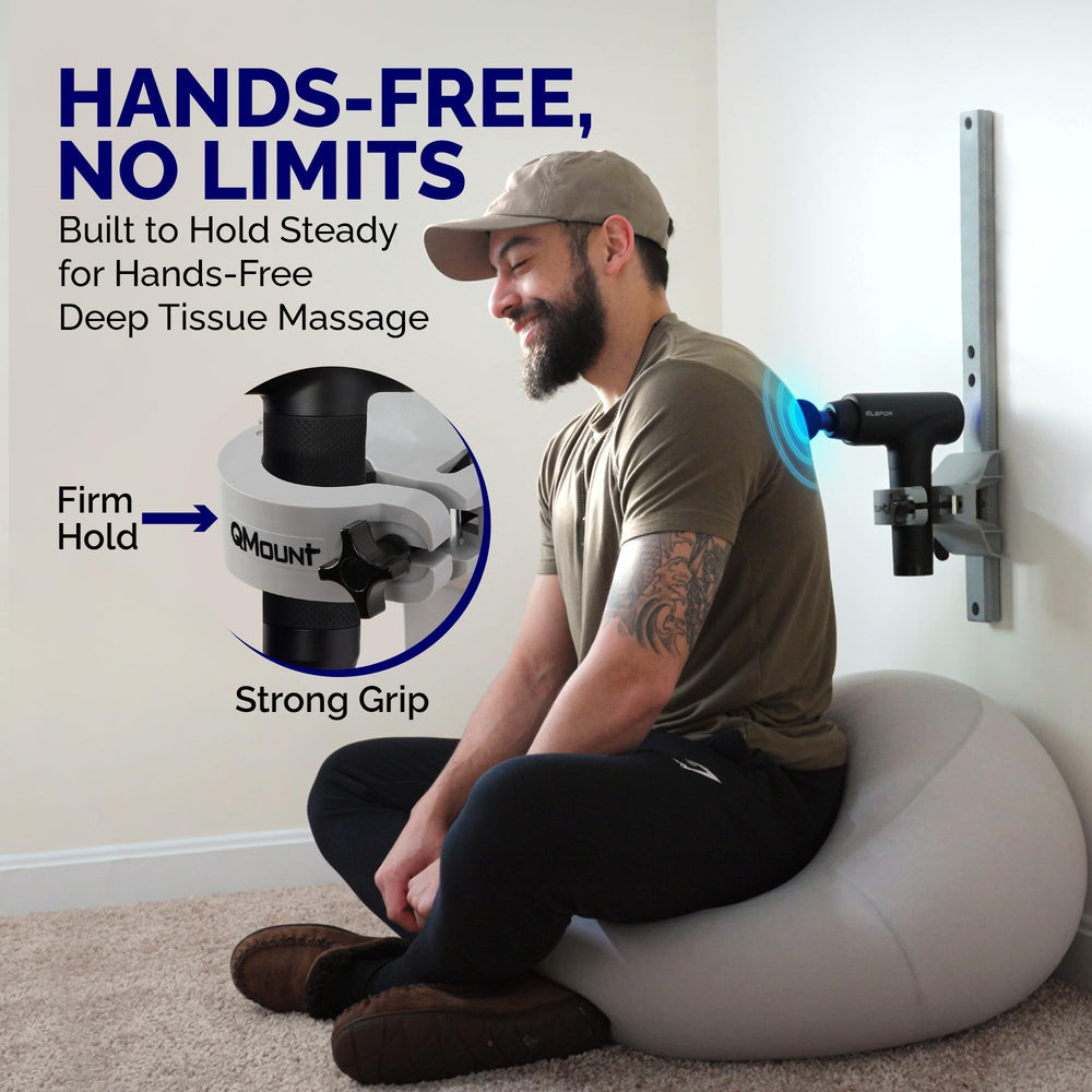QMount cam lever allows one-handed lock and unlock for quick positioning.