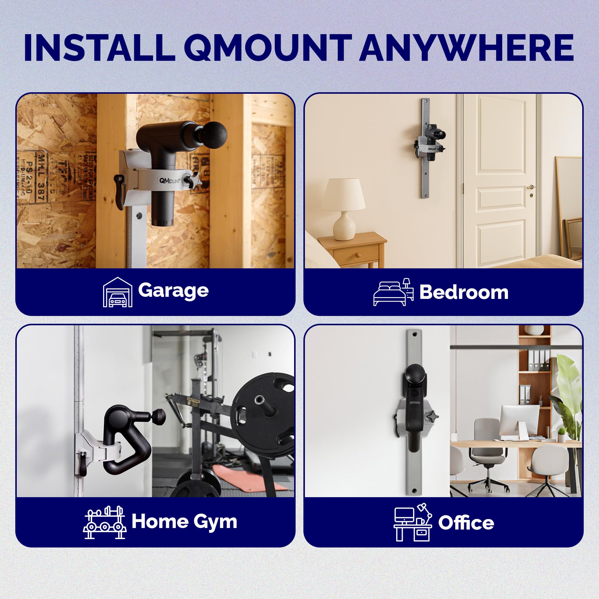 QMount sturdy hardware ensuring a reliable, immovable attachment.