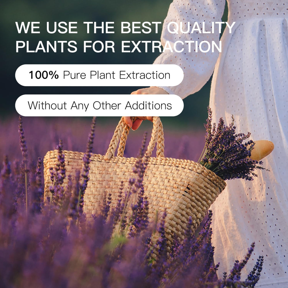QONG lavender oil used in skincare routine for soothing fragrance.