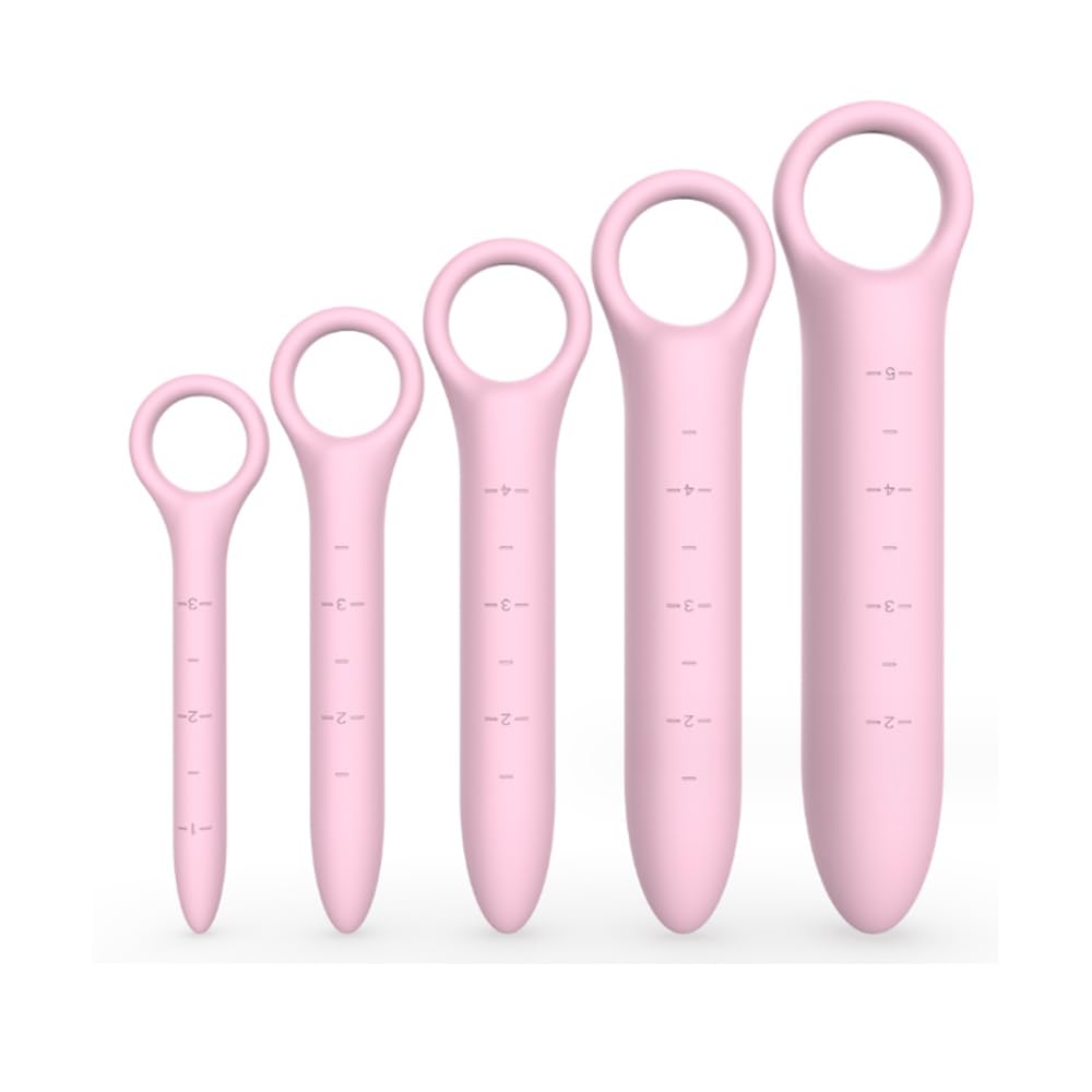 QoQiu pink dilator set overview image for easy choosing and use.