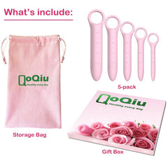 QoQiu silicone dilators, L size, ergonomic form for comfortable fitting.