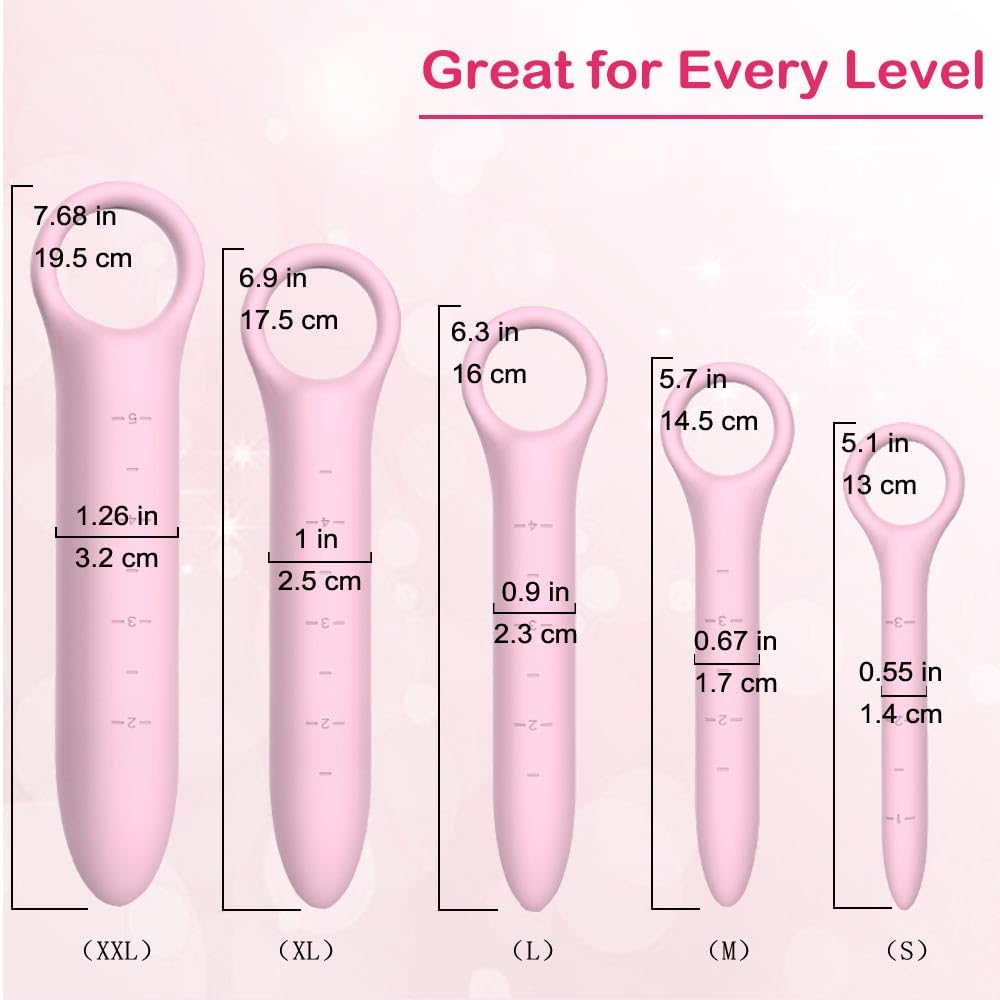 QoQiu silicone dilators for pelvic floor, XXL small size for comfort and easy handling.