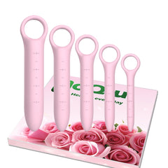 QoQiu silicone dilators for pelvic floor, XXL size, clear scale for progressive training.