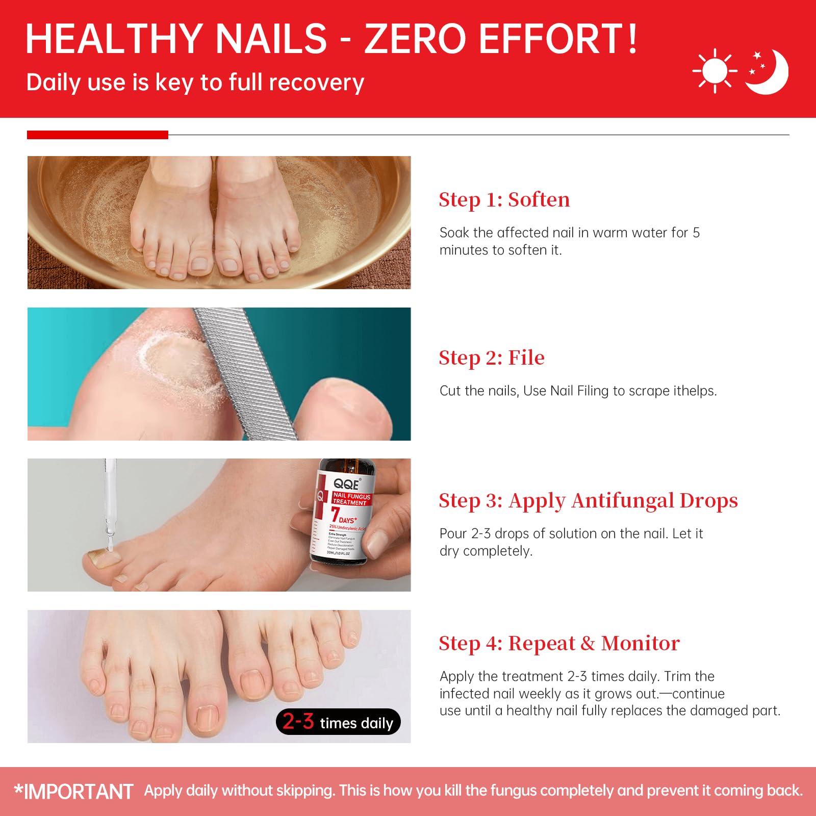 QQE Nail Fungus Treatment thick nails improved appearance