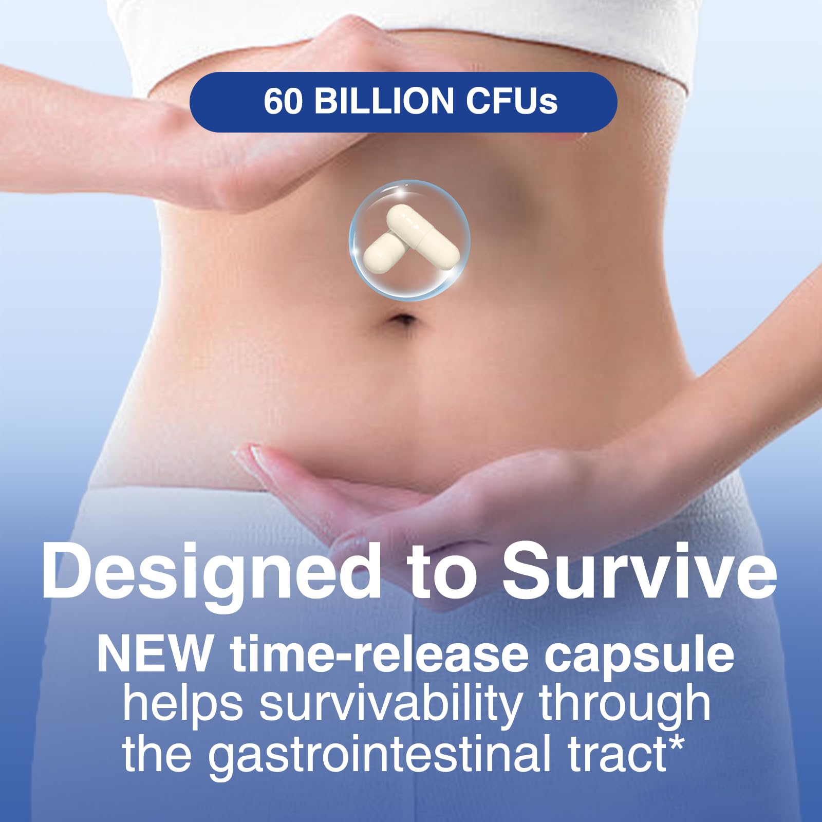 QRFWTX capsules poured into a hand for daily use.