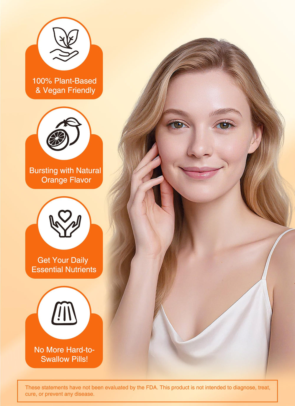 Amber bottle protects potency and freshness of the gummies.