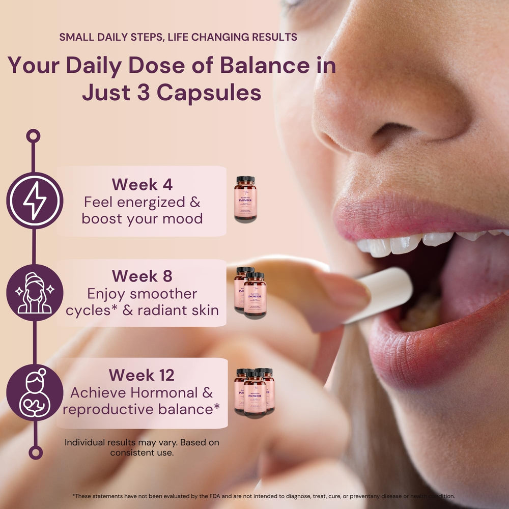 QSTA Myo-Inositol daily routine setup with bottle and calendar.