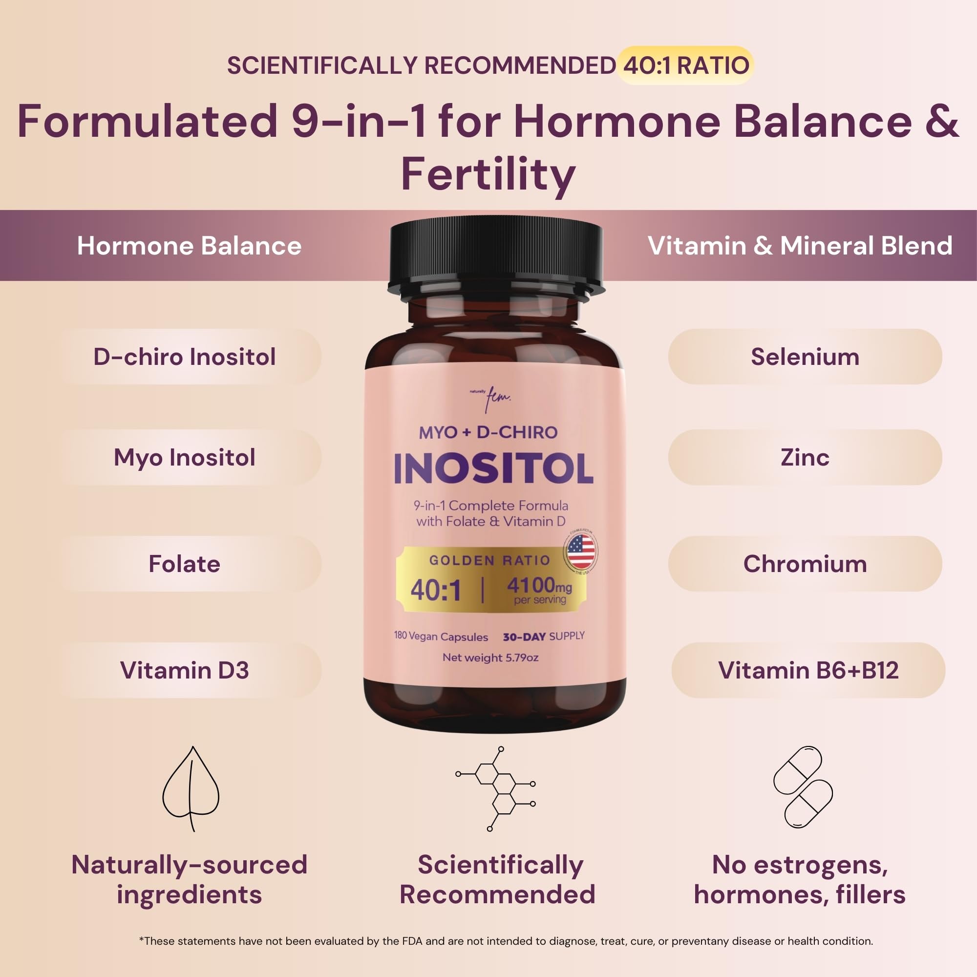 QSTA Myo-Inositol label detail highlighting the 40:1 ratio.