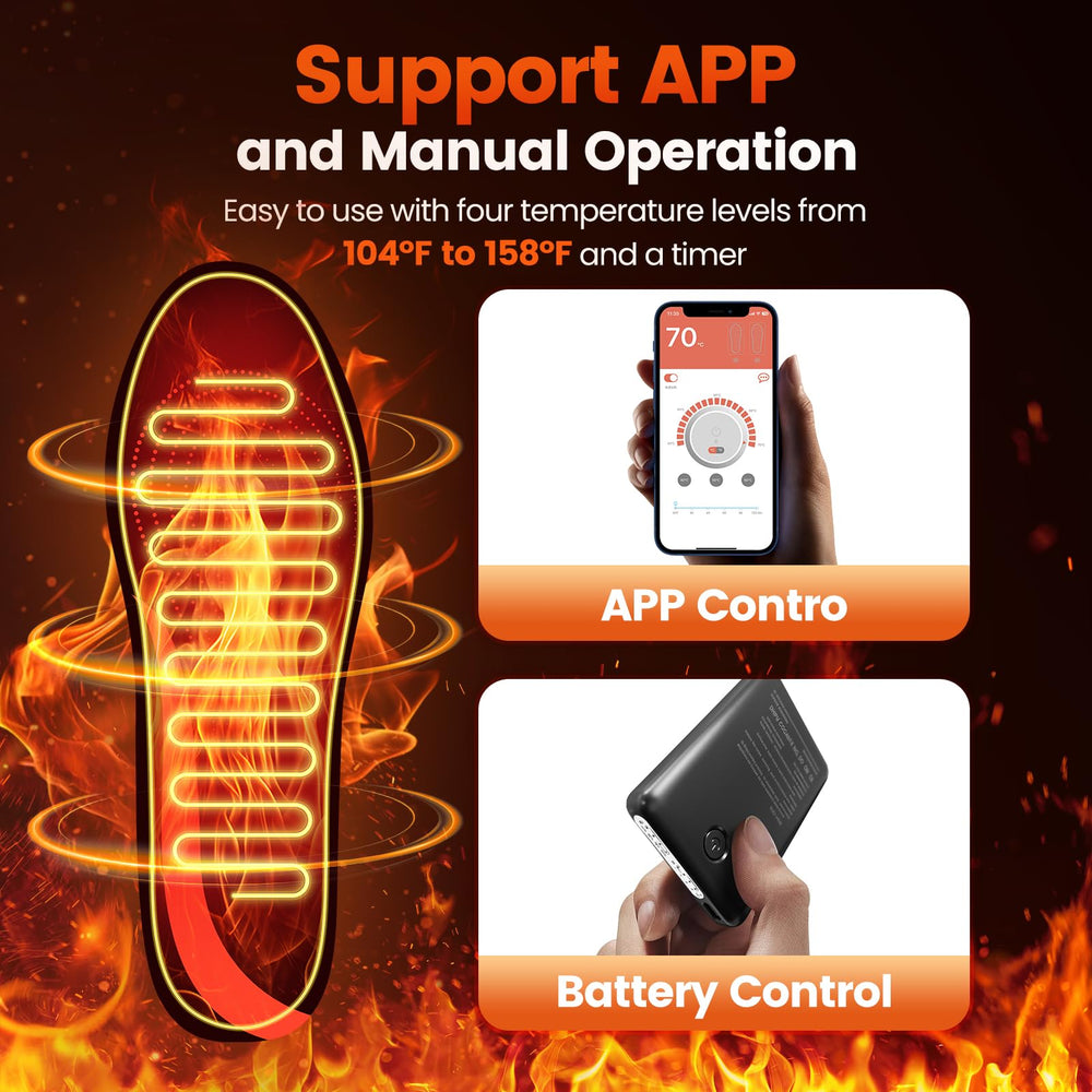 qsvgms heated insoles offer four-temperature control for personalized comfort.
