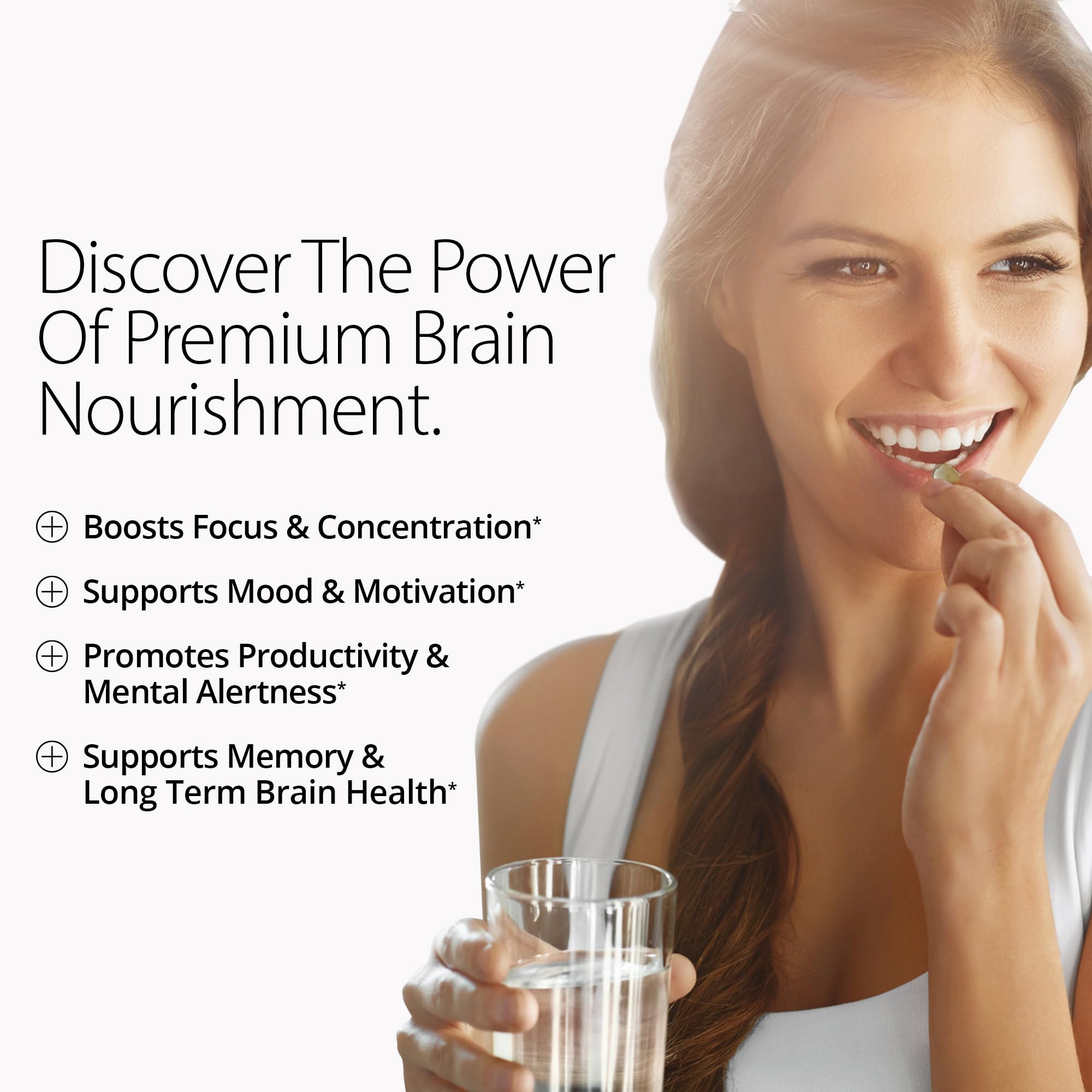 Qualia Mind Caffeine Free ingredients chart showcases premium brain-boosting nootropics.