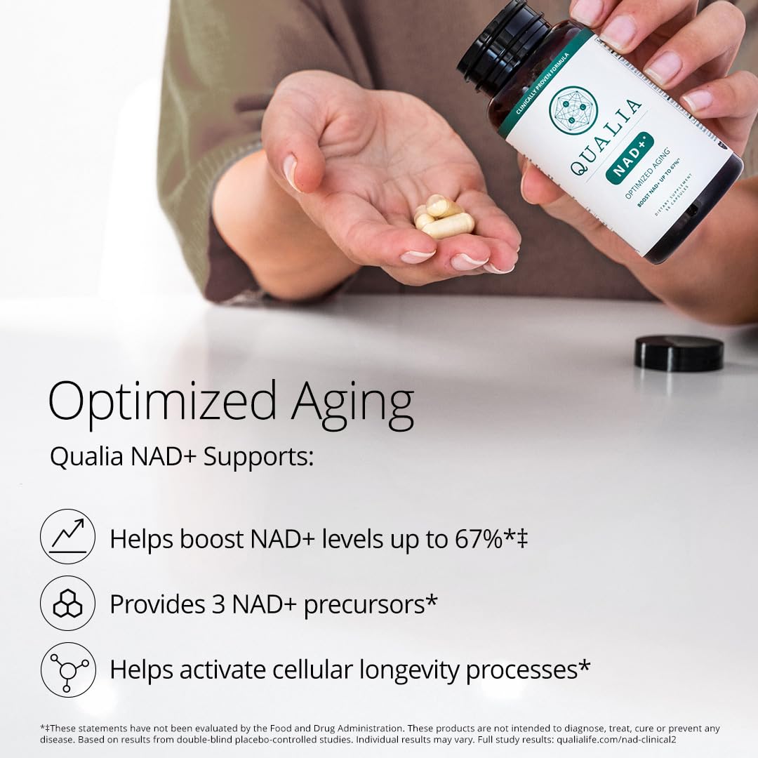 Qualia NAD supplement dosing spoon ready for a simple, consistent daily routine.