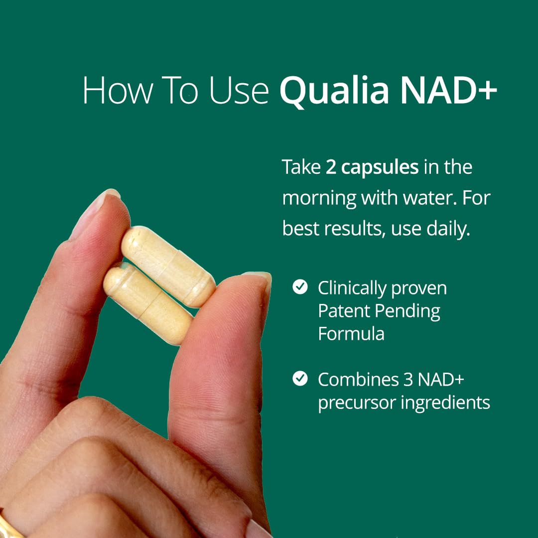 Qualia NAD use scene during morning routine for focus.
