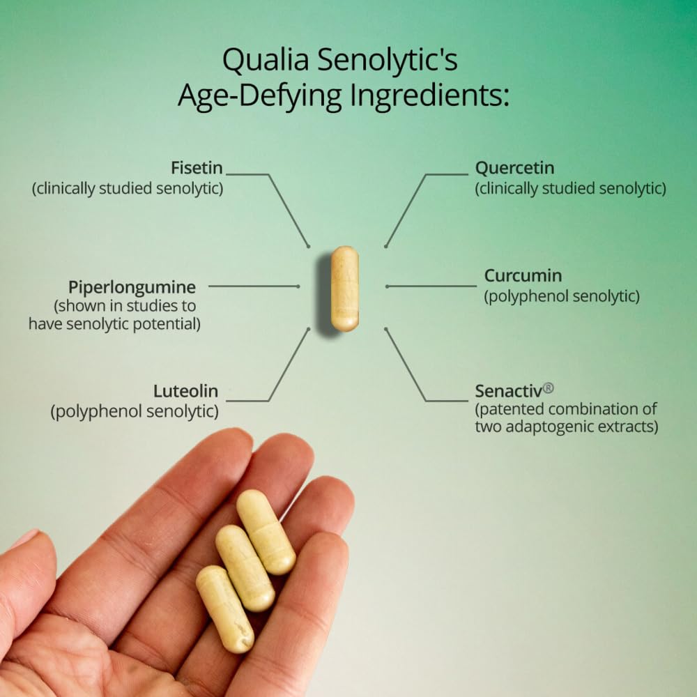 Qualia Senolytic box and bottle set for premium wellness routine