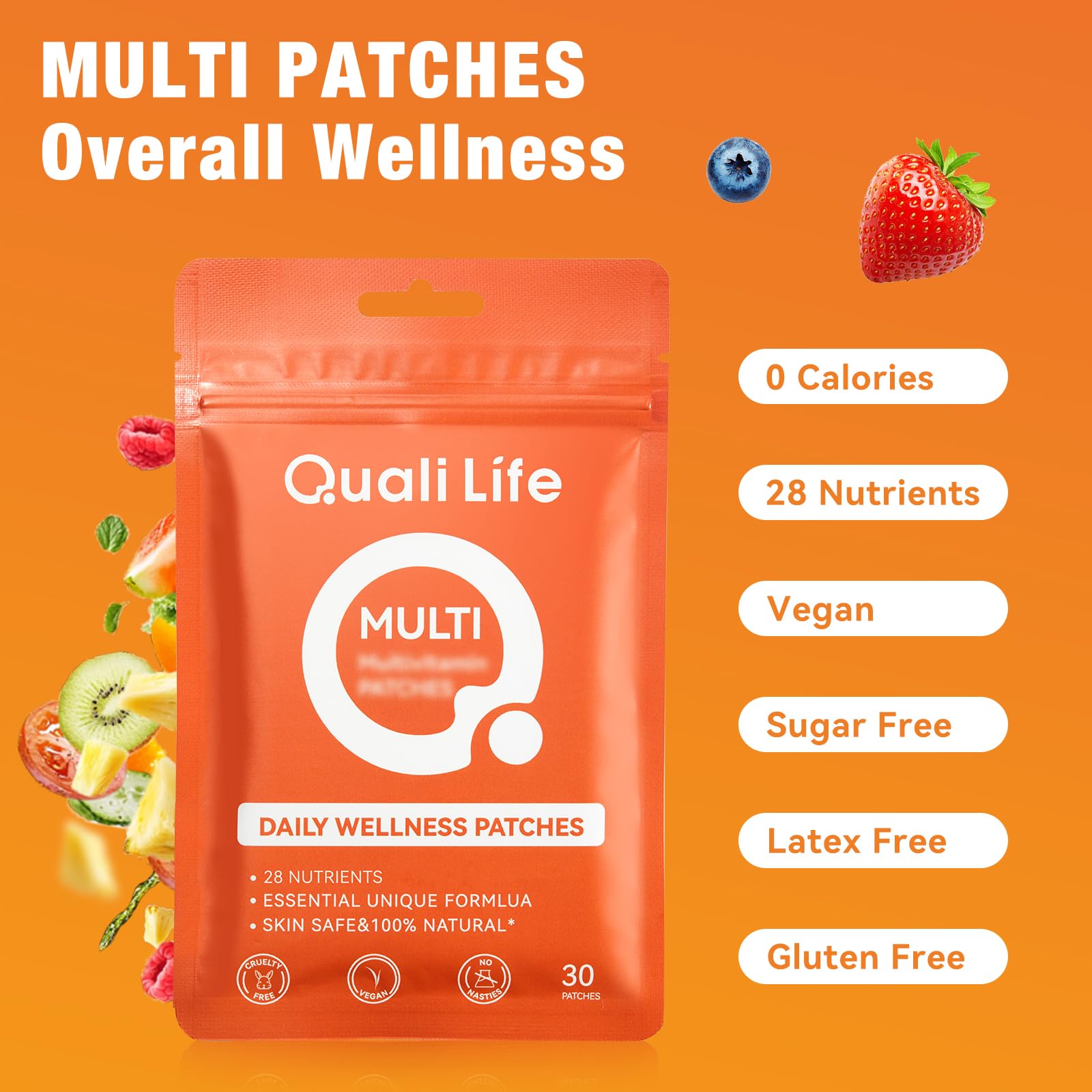 QualiLife Multi Plus patch application close-up showing easy placement.