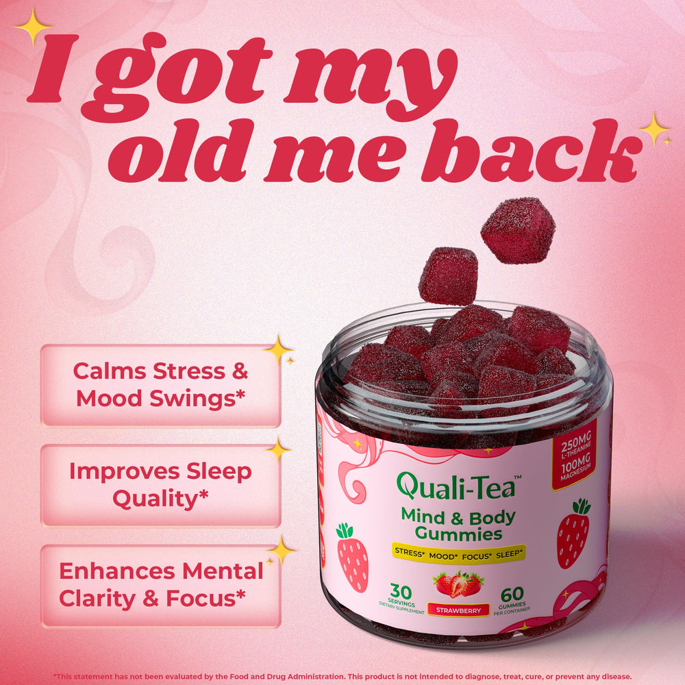Quali-Tea Cortisol Manager Formula tin demonstrates stress regulation and relaxation support