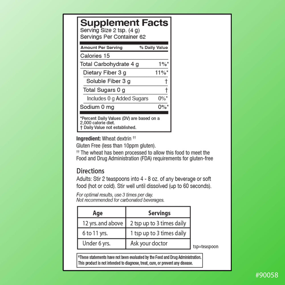 Quality Choice 62 Servings Fiber Powder compact bottle for daily fiber