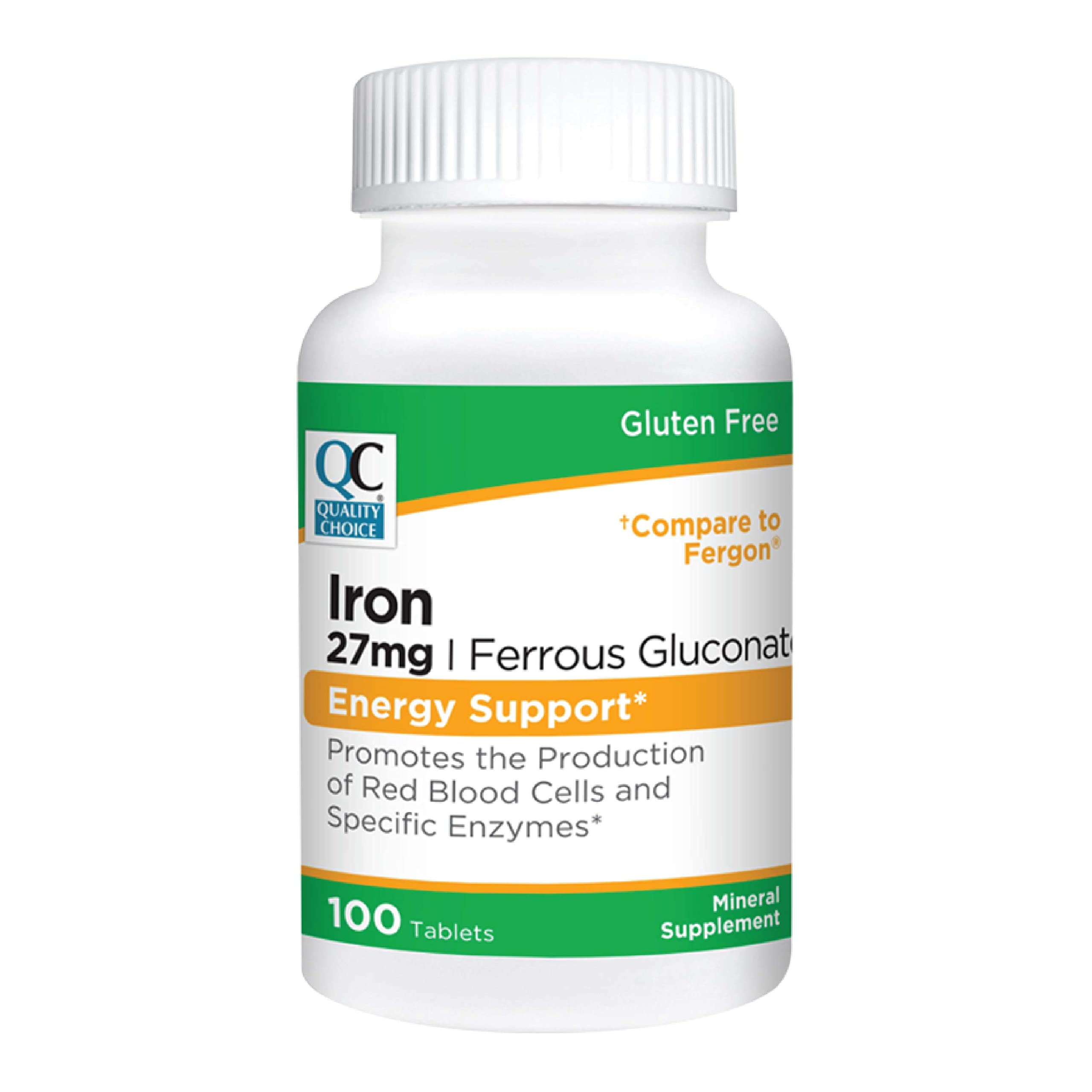 Quality Choice Energy Iron 27mg bottle front for daily vitality
