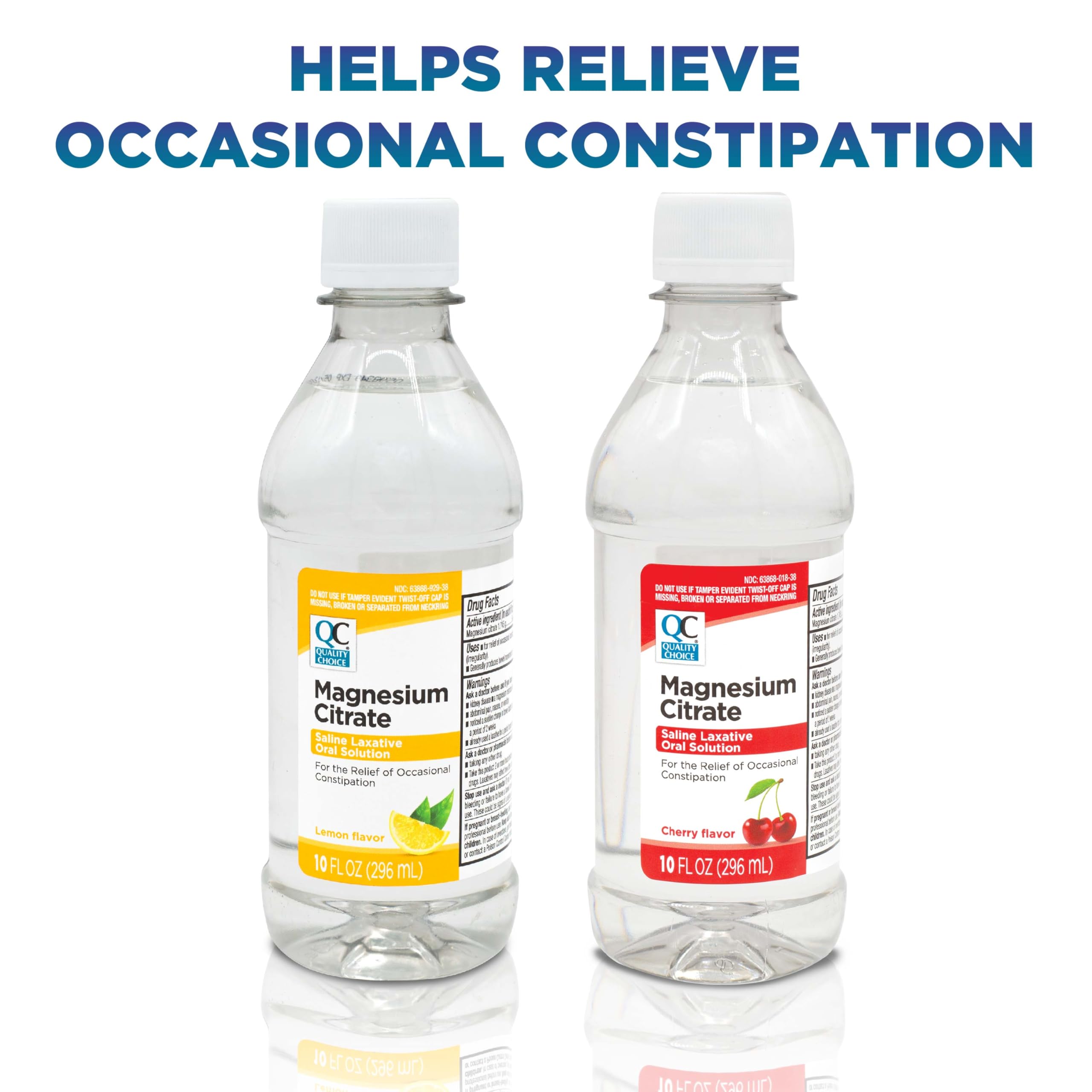 Quality Choice Magnesium Citrate bottle with measure cap illustrates simple, accurate dosing