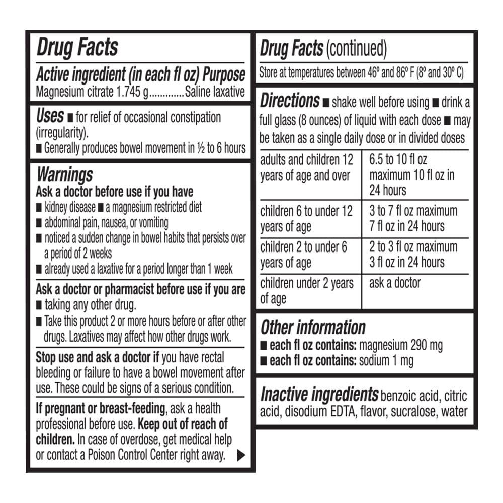 Quality Choice Magnesium Citrate bottle-front with clear labeling for quick use