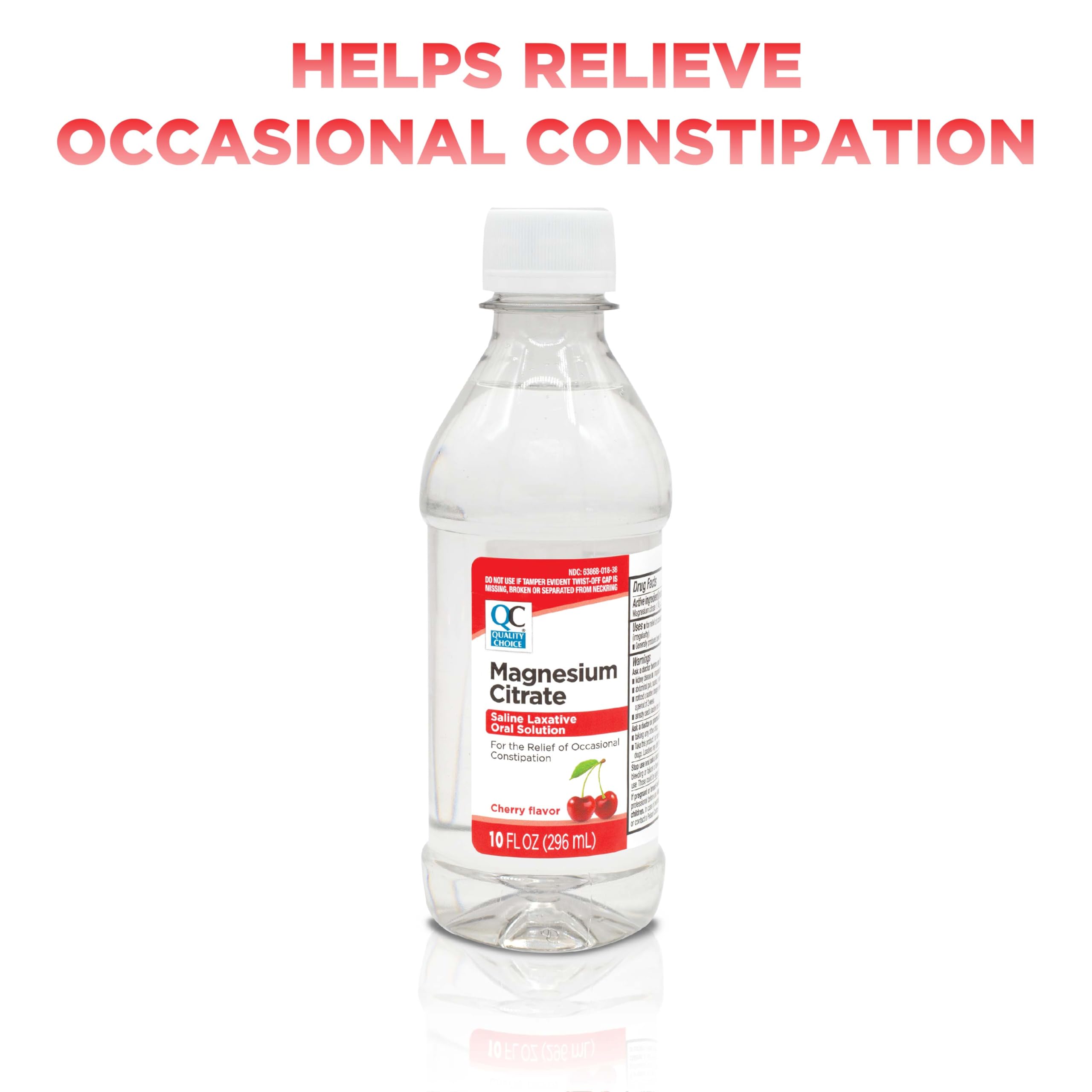 Quality Choice Magnesium Citrate Cherry-label highlights pleasant taste and packaging