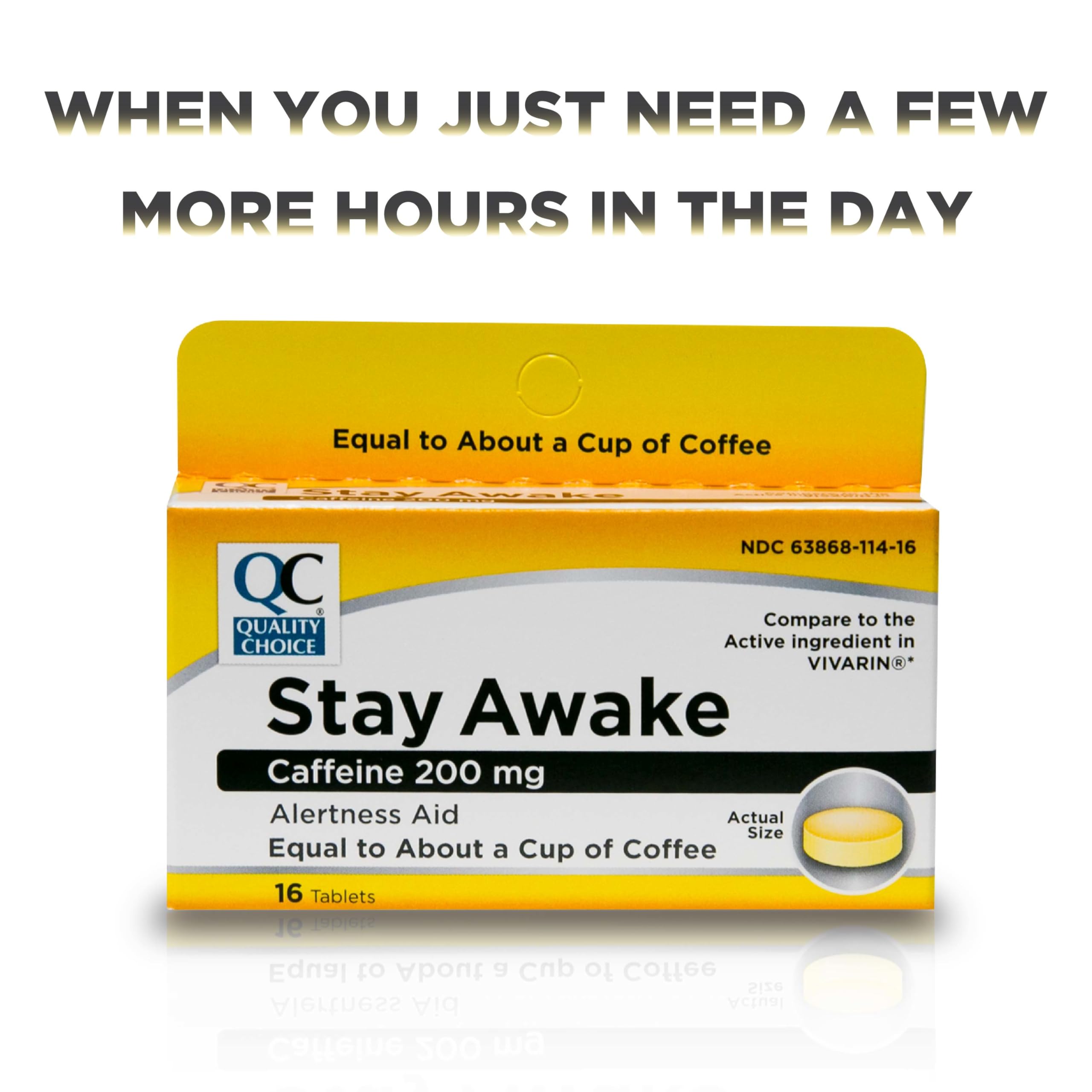 Stay Awake on desk during late-night study with Quality Choice