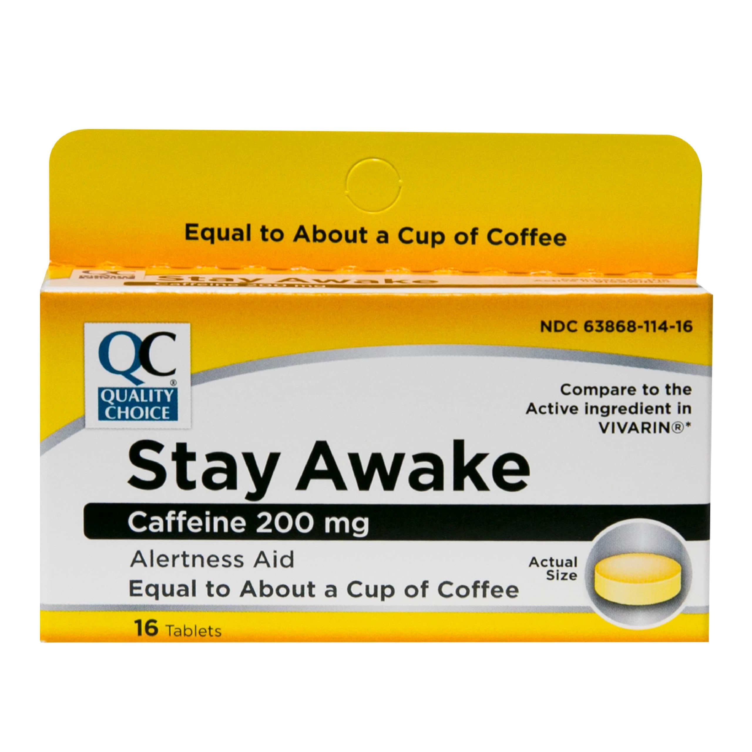 Quality Choice Stay Awake caffeine tablet pack ready for study sessions